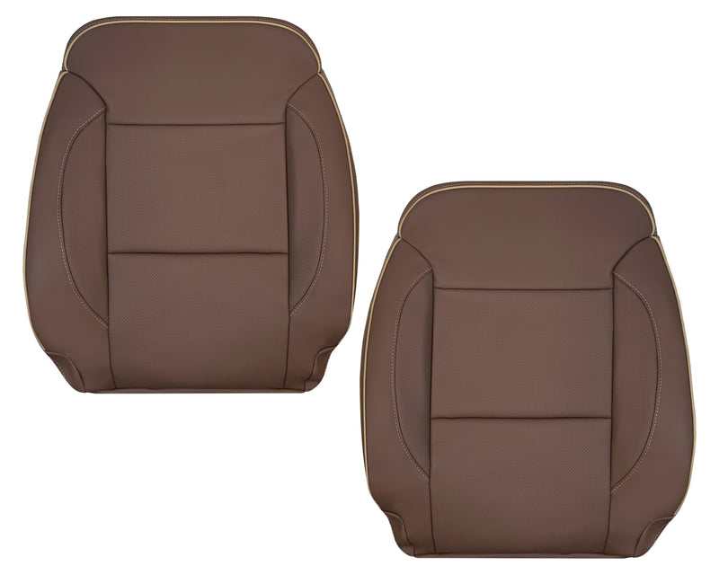 2014-2019 Chevy Silverado 1500 2500HD 3500HD High Country Replacement Perforated Genuine Leather OR Synthetic Leather Seat Covers: Brown - Auto Seat Replacement