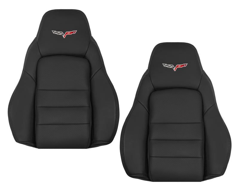 2005 - 2013 Chevy Corvette Replacement Black Perforated Seat Covers