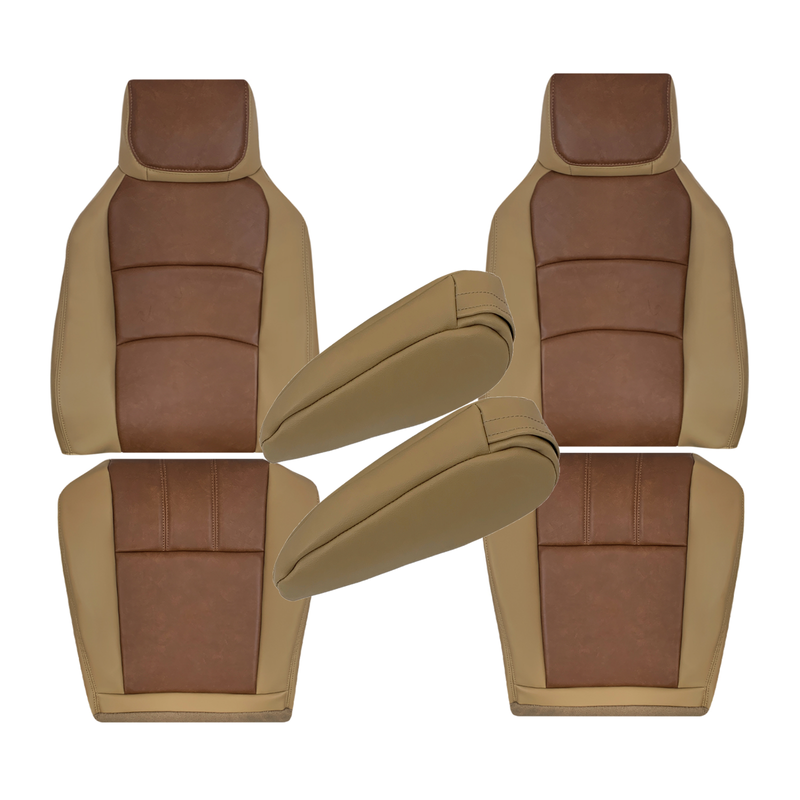 2009-2018 Ford E350 E450 E550 Econoline Van Replacement Seat Covers In 2 Tone Tan