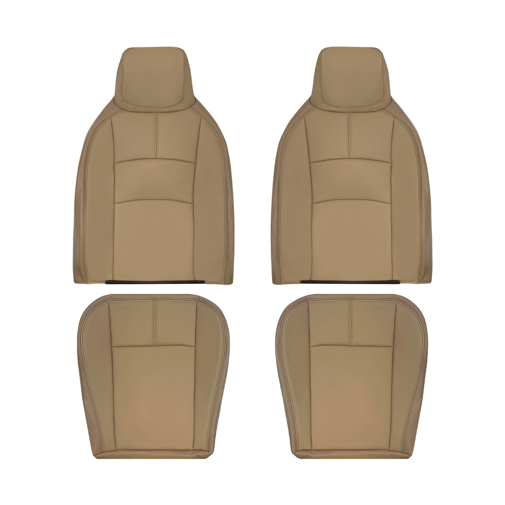 2009-2019 Ford E350 E450 E550 Econoline Van Synthetic Leather Replacement Seat Covers In Tan