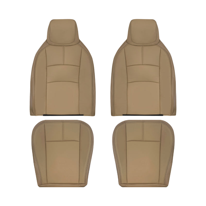 2009-2019 Ford E350 E450 E550 Econoline Van Synthetic Leather Replacement Seat Covers In Tan