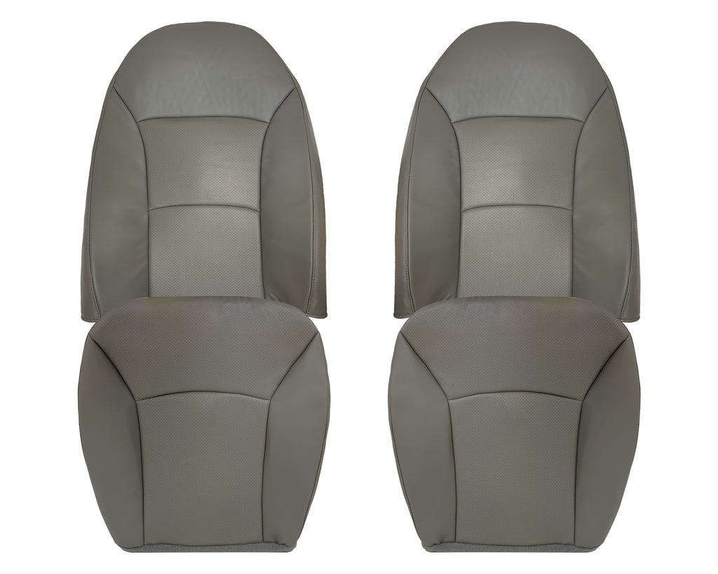 For 2003-2008 Ford E250 Econoline Van Perforated Front Vinyl Replacement Seat Covers in Flint Gray - Auto Seat Replacement
