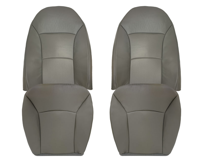 For 2003-2008 Ford E250 Econoline Van Perforated Front Vinyl Replacement Seat Covers in Flint Gray - Auto Seat Replacement