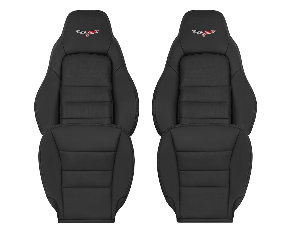 2005 - 2013 Chevy Corvette Replacement Black Perforated Seat Covers