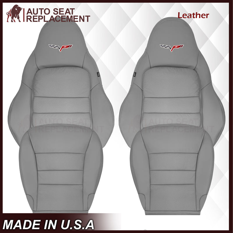 2005-2013 Chevy Corvette C6 Replacement Seat Covers: Gray Perforated