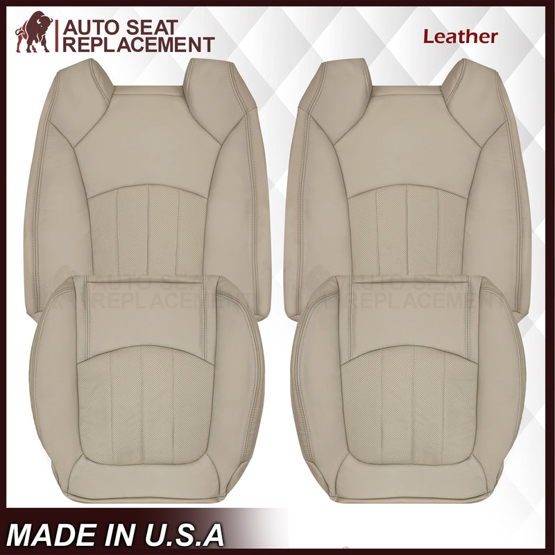2007-2012 GMC Acadia Denali/SLT Replacement Leather/Syn. Leather Seat Cover: Tan, Perforated - Auto Seat Replacement