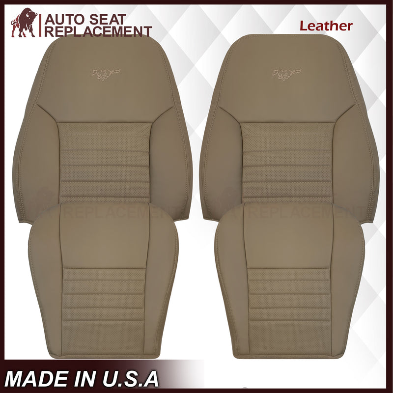 1999-2004 Ford Mustang GT Convertible in Medium Parchment Tan: Choose Genuine Leather OR Synthetic Leather