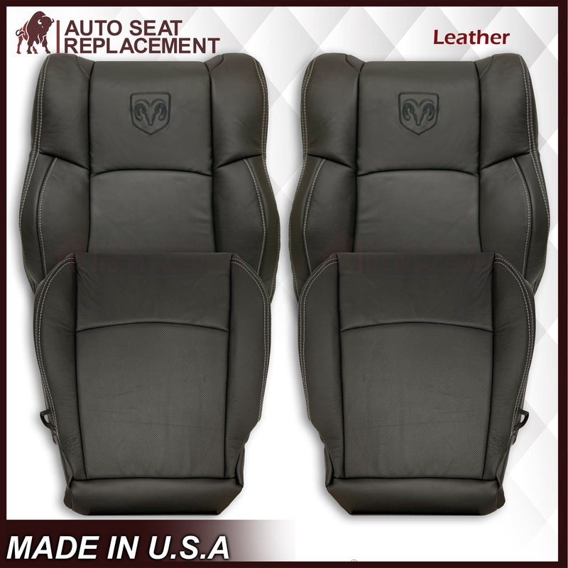 2009 2010 2011 2012 Dodge Ram 1500 2500 3500 Laramie Bottom Or Top Replacement Seat Cover in Dark Slate (Dark Gray) With Perforated Inserts