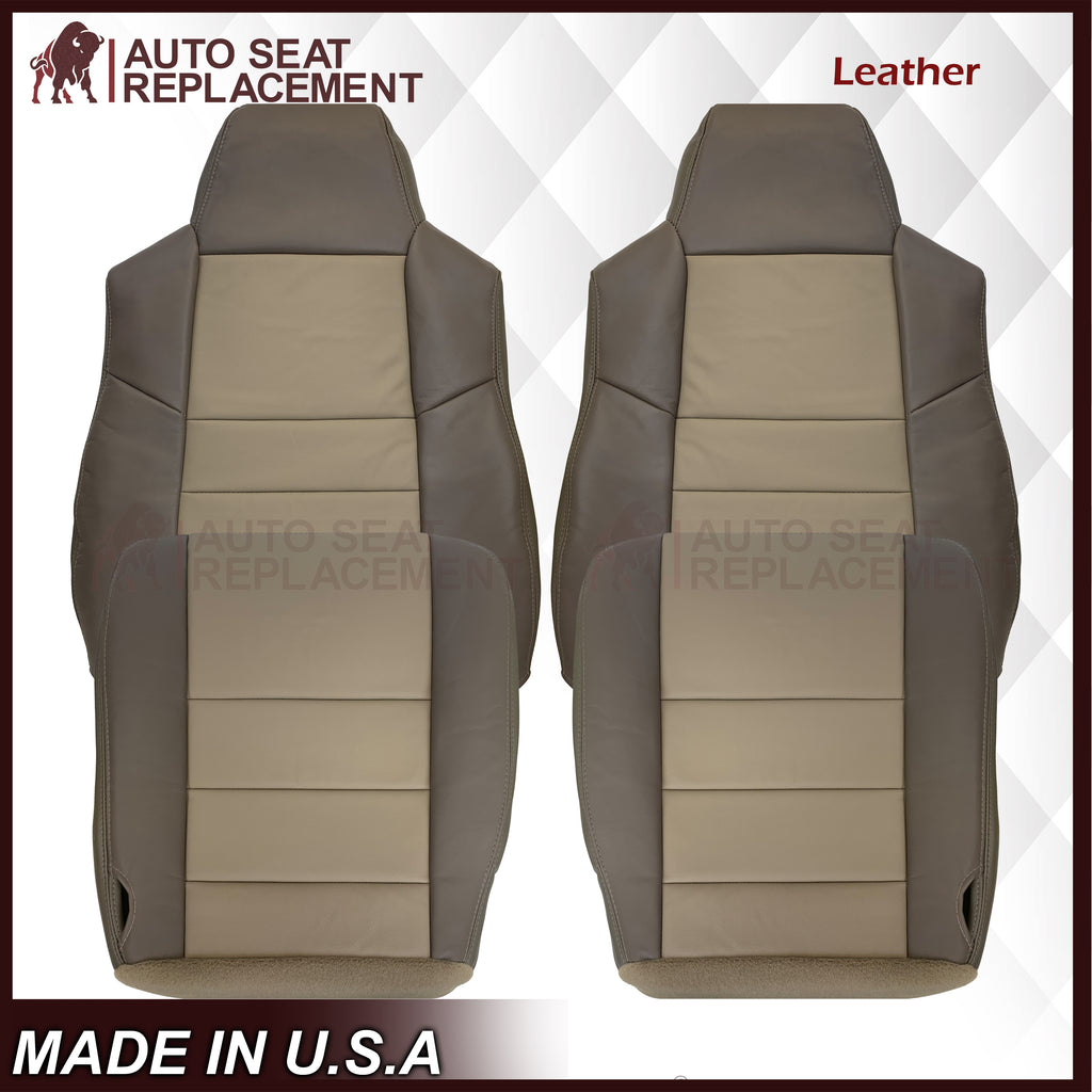 2002 2003 2004 Ford Excursion Eddie Bauer Leather & Vinyl Seat Covers 2 tone gray-tan: Choose From Variations