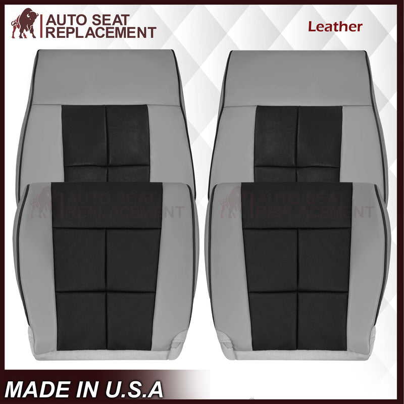 2007 - 2014 Lincoln Navigator Bottom Seat Cover in 2 Tone Gray & Black Leather or Vinyl - Auto Seat Replacement