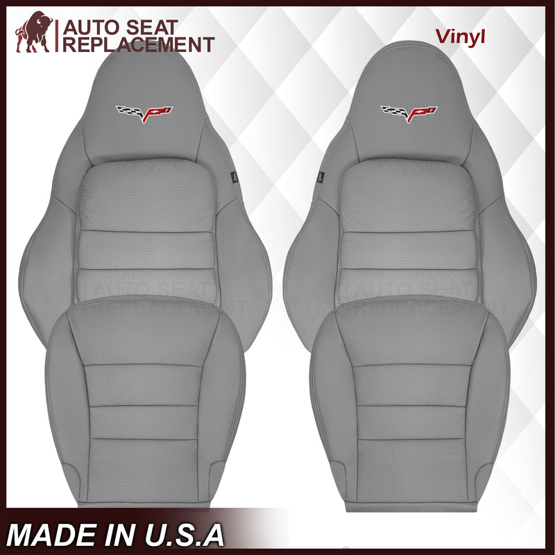 2005-2013 Chevy Corvette C6 Replacement Seat Covers: Gray Perforated