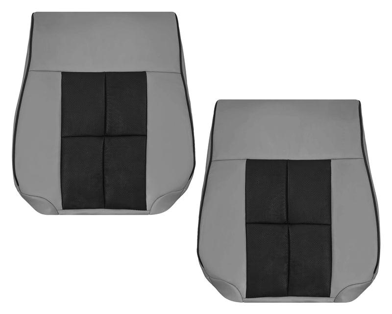 2007 - 2014 Lincoln Navigator Bottom Seat Cover in 2 Tone Gray & Black Leather or Vinyl - Auto Seat Replacement