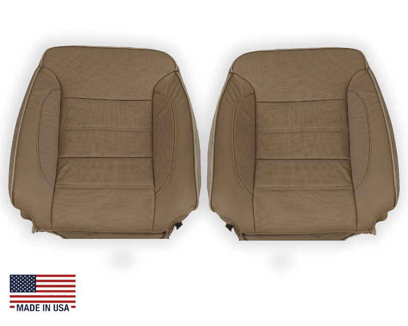 2014 2015 2016 2017 2018 2019 GMC Sierra Denali Perforated Leather Seat Cover Replacement in Dune Tan