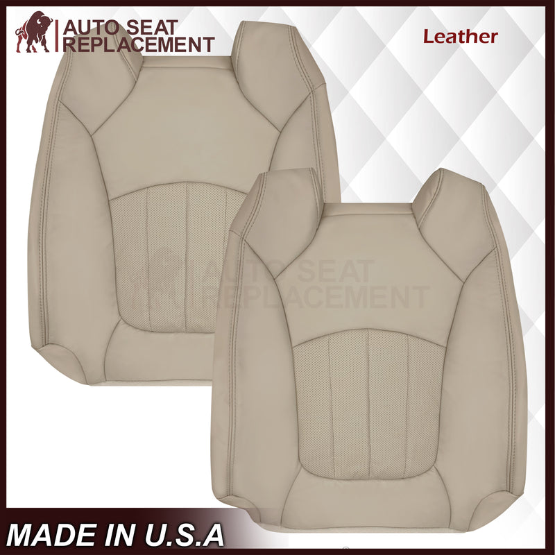 2007-2012 GMC Acadia Denali/SLT Replacement Leather/Syn. Leather Seat Cover: Tan, Perforated - Auto Seat Replacement