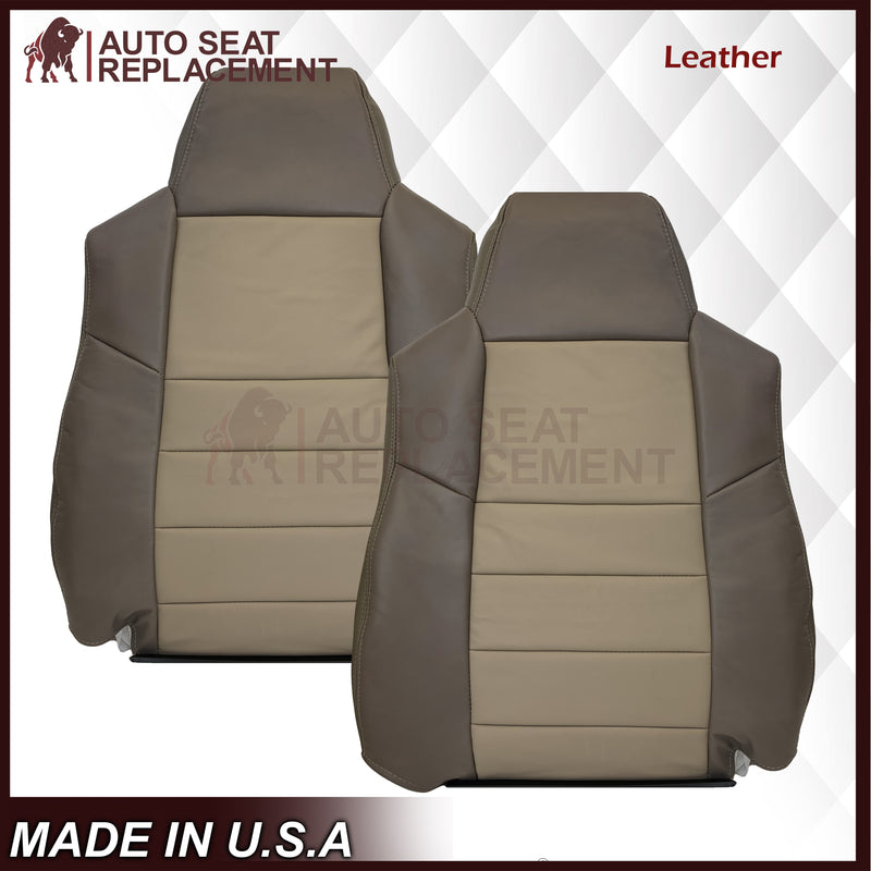 2002 2003 2004 Ford Excursion Eddie Bauer Leather & Vinyl Seat Covers 2 tone gray-tan: Choose From Variations