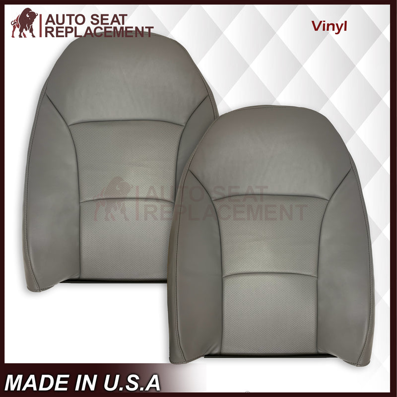 For 2003-2008 Ford E250 Econoline Van Perforated Front Vinyl Replacement Seat Covers in Flint Gray - Auto Seat Replacement
