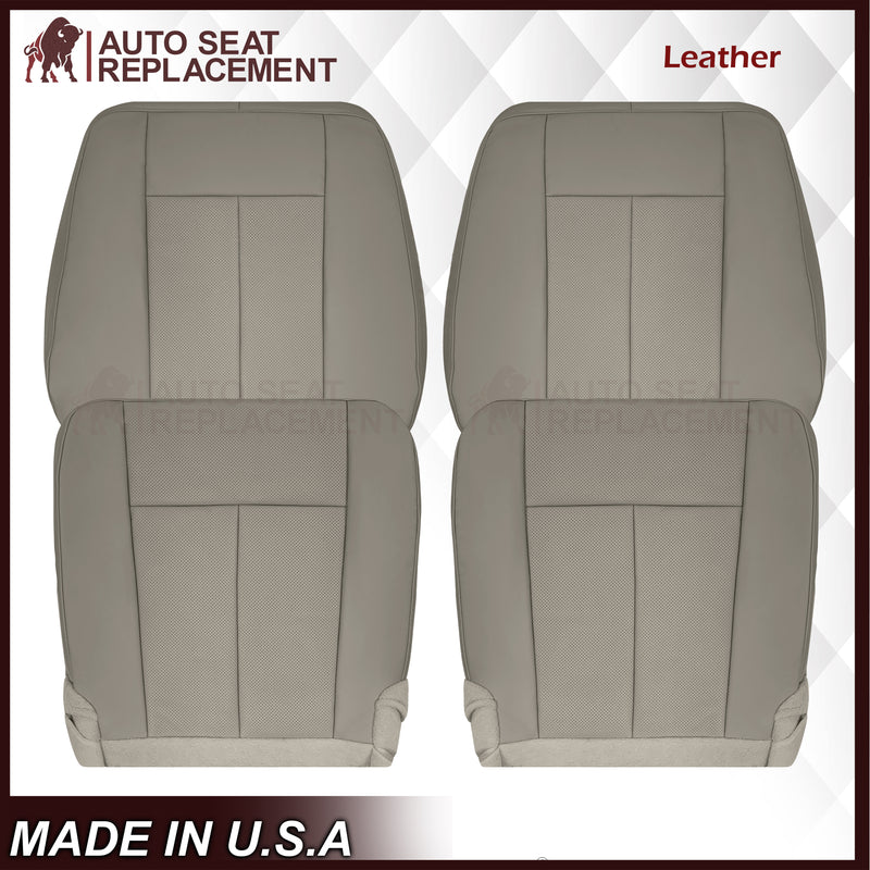 2007-2014 Ford Expedition Eddie Bauer/XLT PERFORATED Leather Replacement Seat Cover in Gray - Auto Seat Replacement