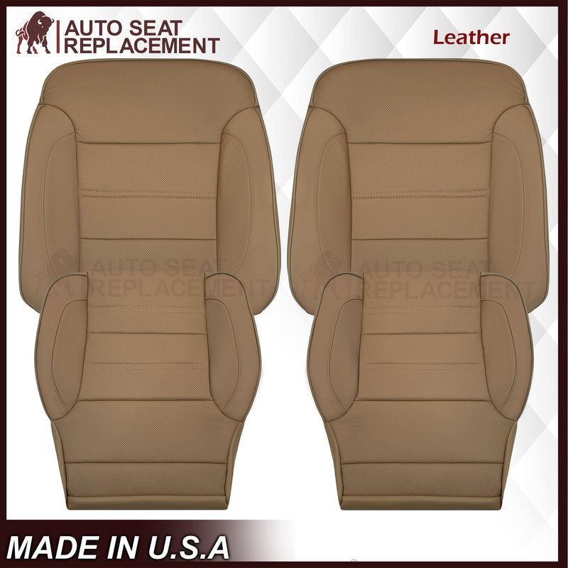 2014-2019 GMC Sierra Denali Perforated Genuine Leather Replacement Seat Cover In Dune Tan - Auto Seat Replacement