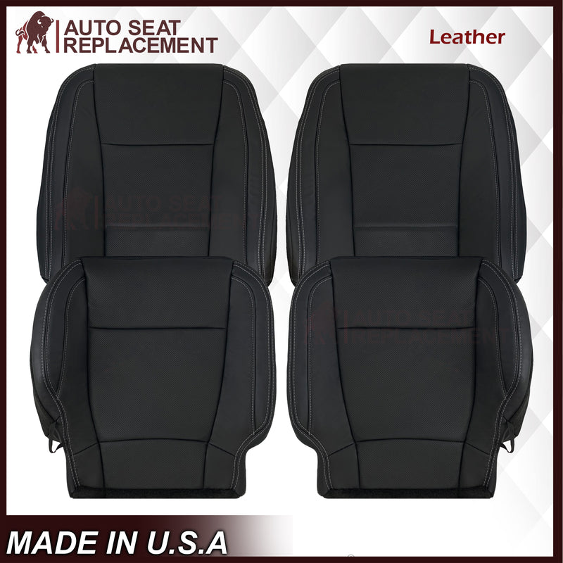 2015-2017 Ford F150 Lariat Charcoal Black Replacement Seat Covers in Leather or Synthetic Leather