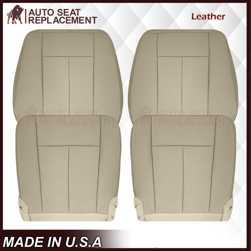 2007-2014 Ford Expedition Eddie Bauer/XLT Replacement Perforated Genuine Leather/Syn. Leather Seat Cover In Tan - Auto Seat Replacement