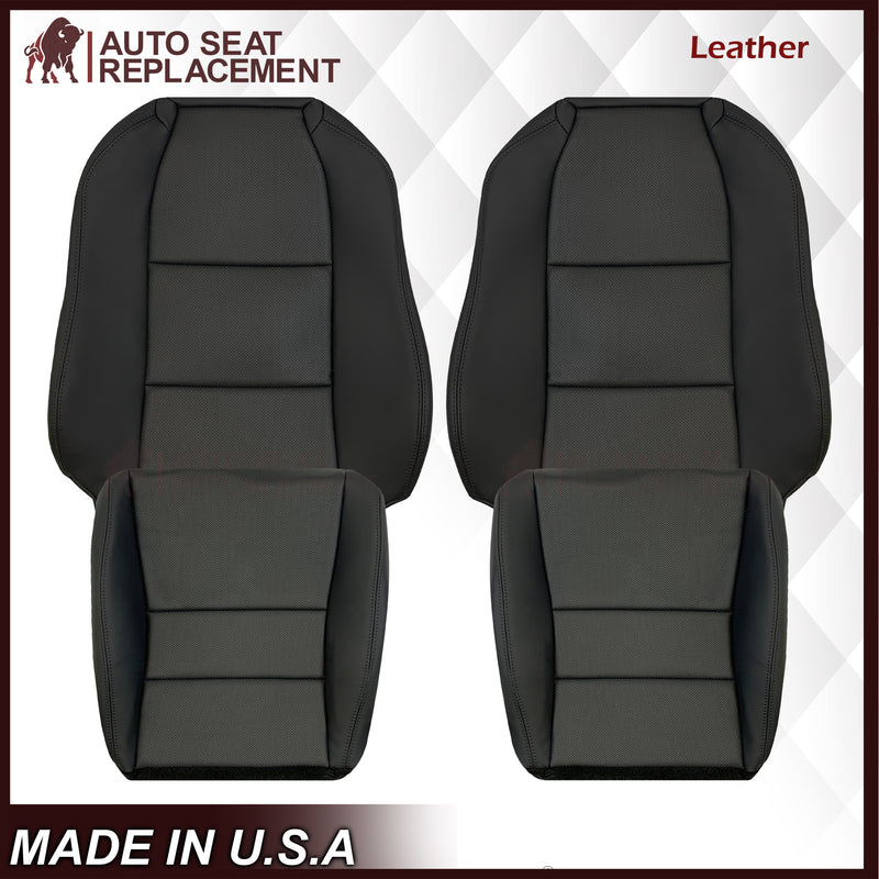 2005 - 2008 Acura TL Driver Or Passenger Replacement Genuine Leather or Synthetic Leather Seat Covers: Perforated Black