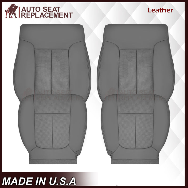 2009 - 2014 Ford F150 Lariat Crew Cab Perforated Replacement Seat Cover Steel Gray