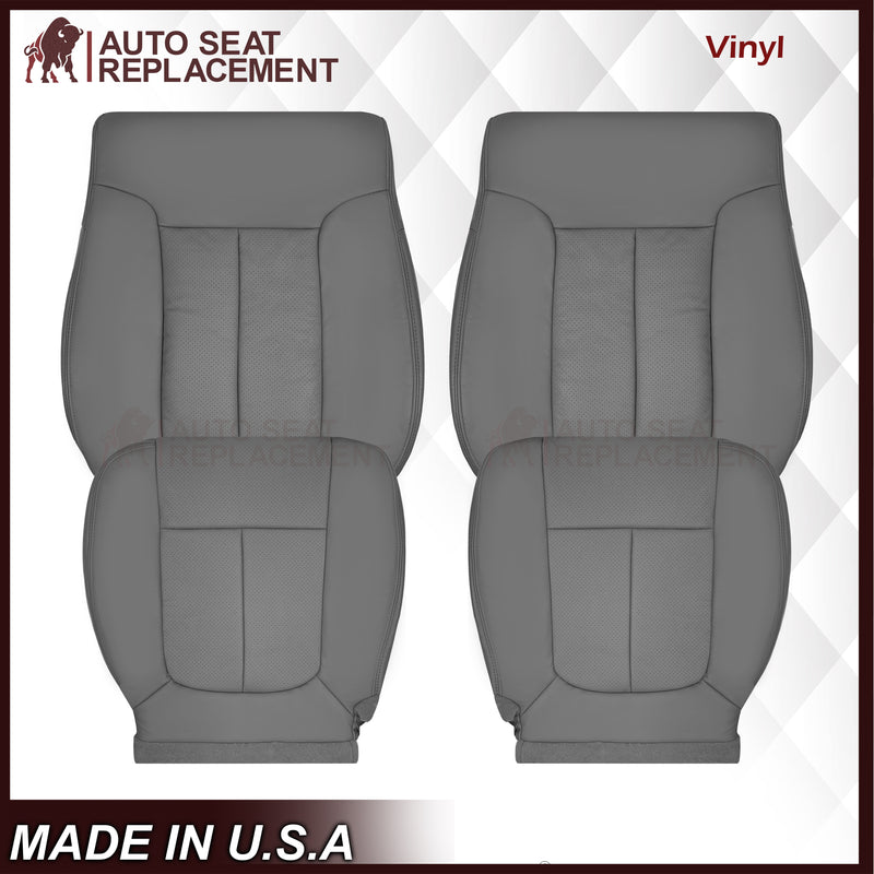 2009 - 2014 Ford F150 Lariat Crew Cab Perforated Replacement Seat Cover Steel Gray