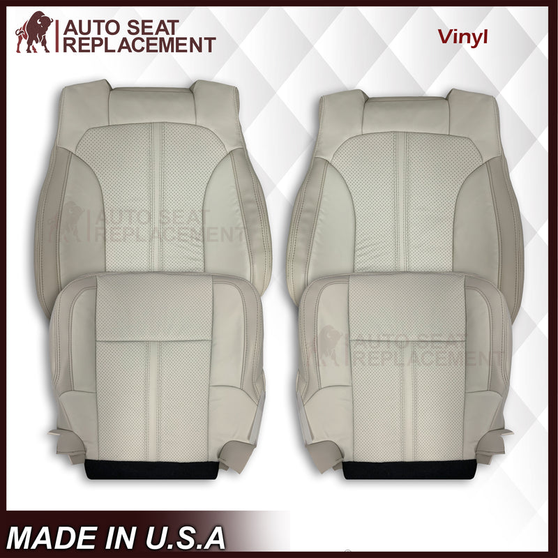 2009 - 2012 Lincoln MKS Replacement Seat Covers in Tan: Choose Genuine Leather or Vinyl