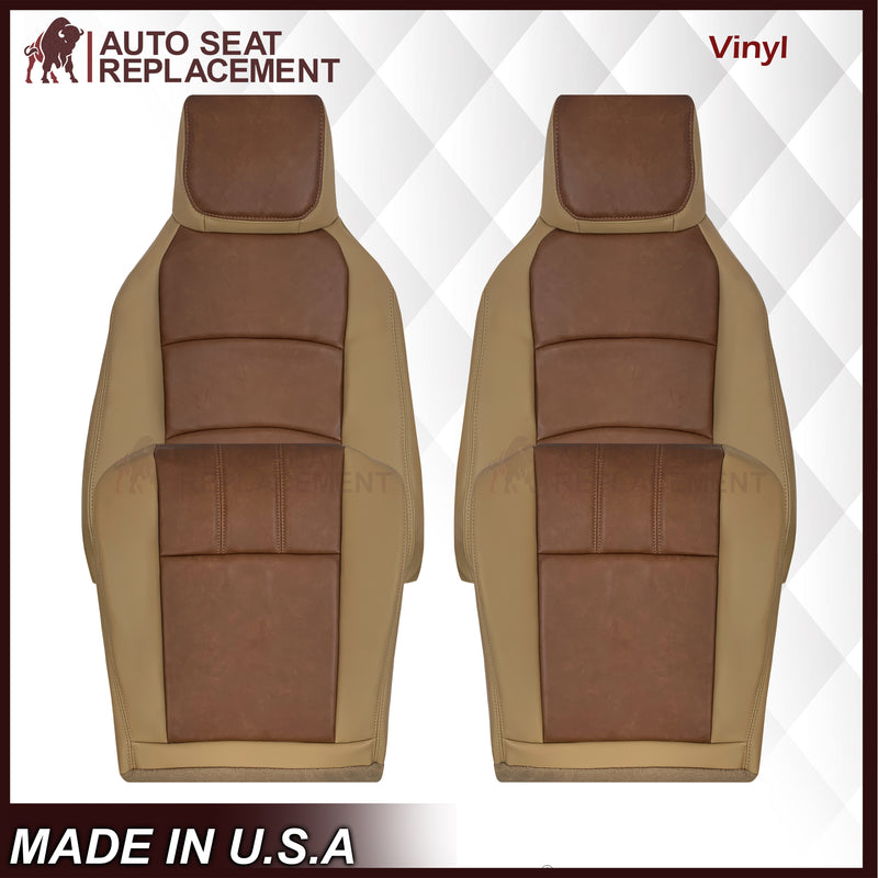 2009-2018 Ford E350 E450 E550 Econoline Van Replacement Seat Covers In 2 Tone Tan