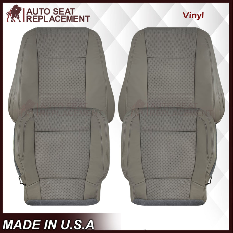 2015 - 2017 Ford F-150 Lariat Gray Replacement Seat Covers in Perforated Leather or Synthetic Leather