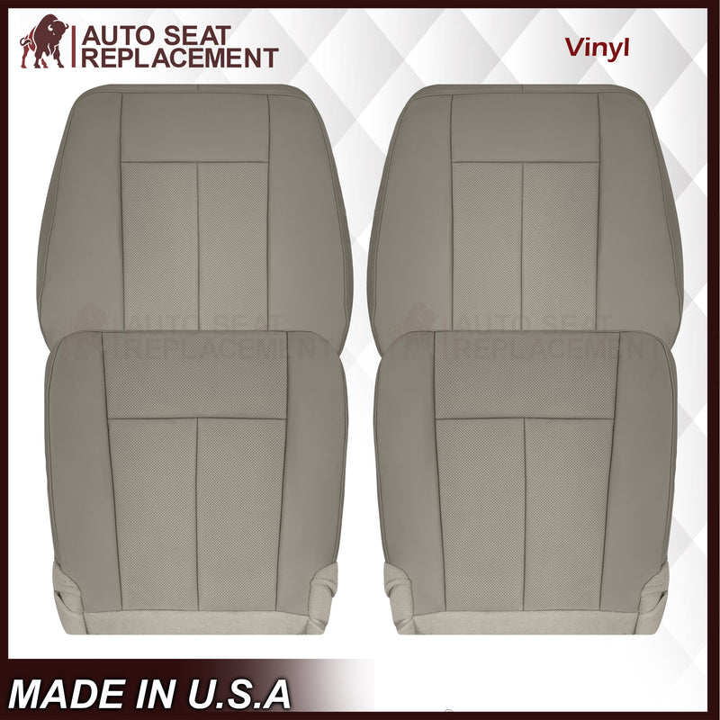 2007-2014 Ford Expedition Eddie Bauer/XLT PERFORATED Leather Replacement Seat Cover in Gray - Auto Seat Replacement