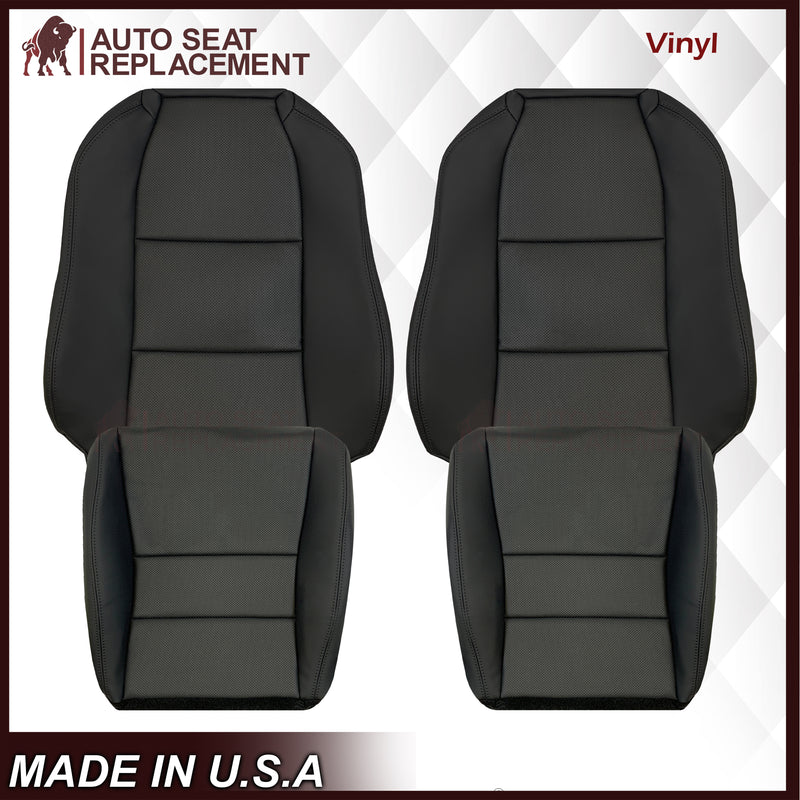 2005 - 2008 Acura TL Driver Or Passenger Replacement Genuine Leather or Synthetic Leather Seat Covers: Perforated Black