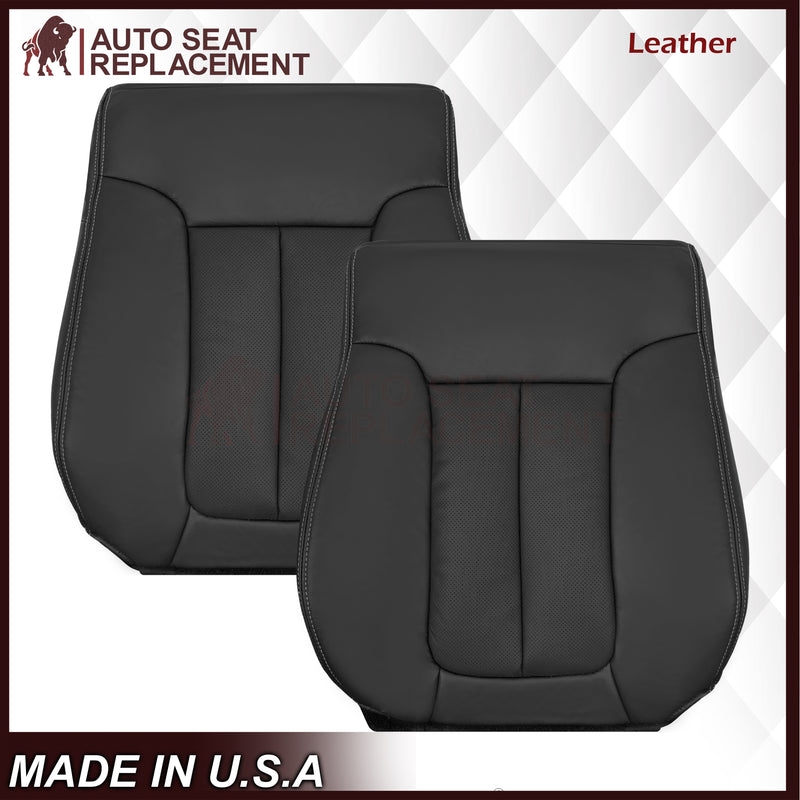 2009 - 2014 Ford F-150 Lariat Replacement Perforated Genuine Leather / Synthetic Leather Seat Cover In Black