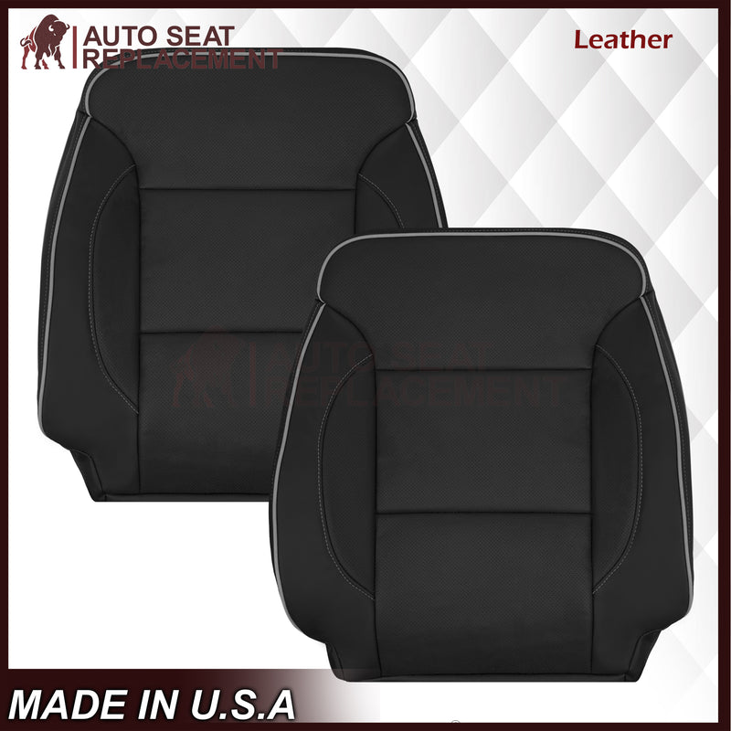 2014-2019 Chevy Silverado 1500 2500HD 3500HD High Country Replacement Perforated Genuine Leather OR Synthetic Leather Seat Covers: Black - Auto Seat Replacement