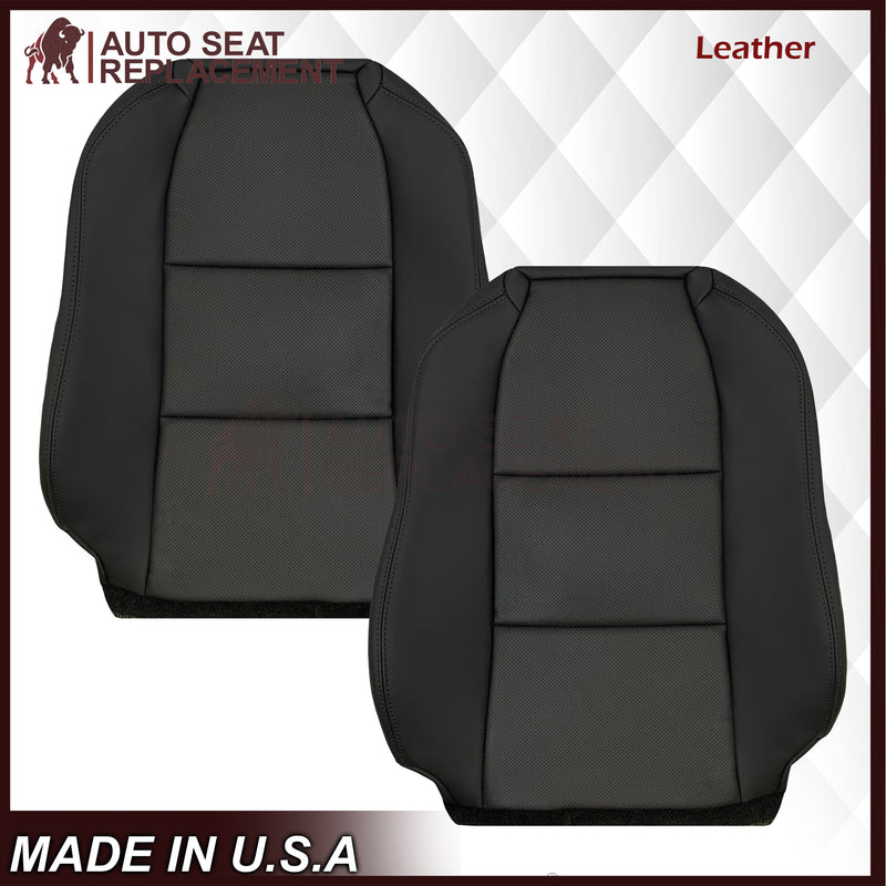 2005 - 2008 Acura TL Driver Or Passenger Replacement Genuine Leather or Synthetic Leather Seat Covers: Perforated Black