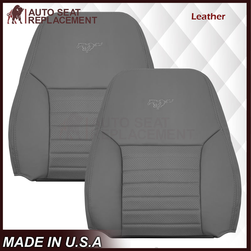 1999-2004 Ford Mustang GT V8 Replacement Cowhide Leather OR Synthetic Leather Seat Cover: Gray, Perforated