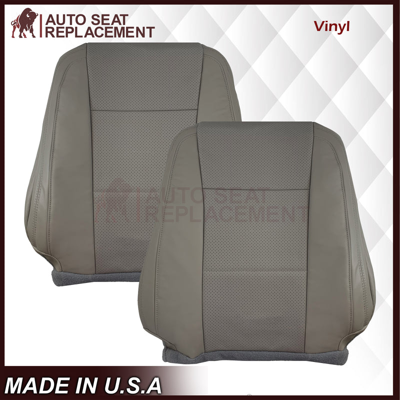 2015 - 2017 Ford F-150 Lariat Gray Replacement Seat Covers in Perforated Leather or Synthetic Leather