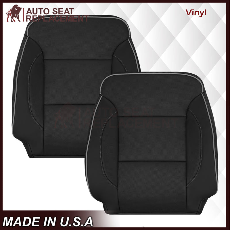 2014-2019 Chevy Silverado 1500 2500HD 3500HD High Country Replacement Perforated Genuine Leather OR Synthetic Leather Seat Covers: Black - Auto Seat Replacement