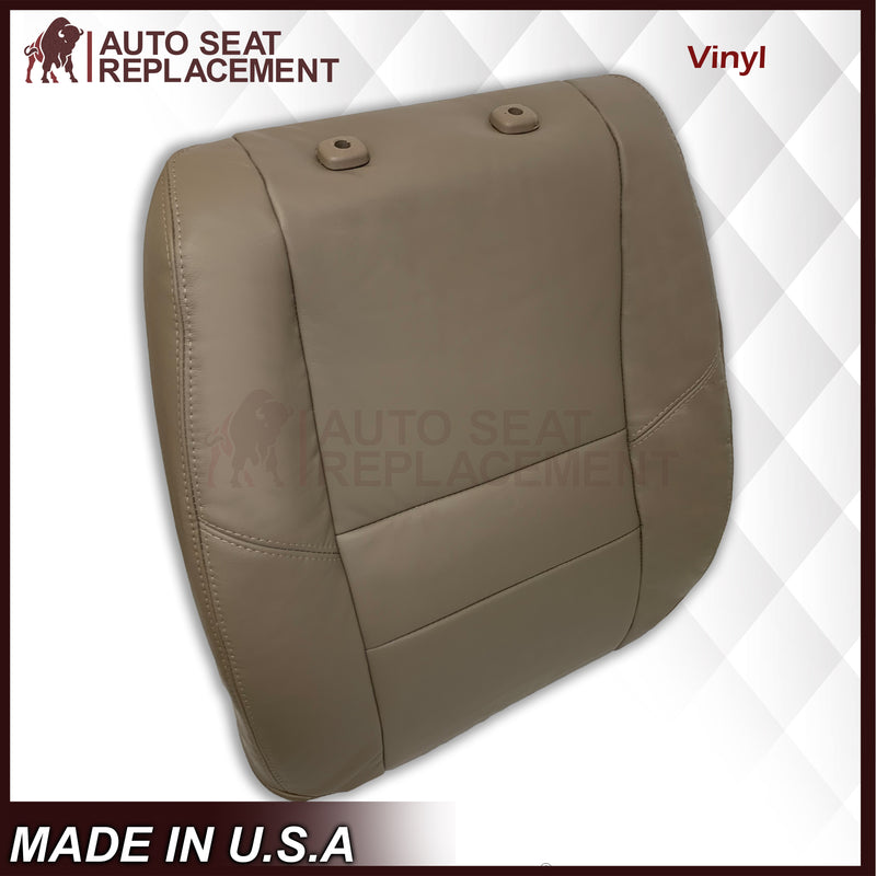 2001 - 2007 Toyota Sequoia Driver OR Passenger Side Top and Bottom Replacement Seat Covers In Tan: Choose your material