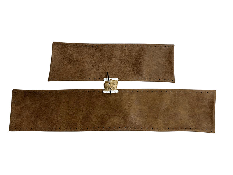 2001-2003 Ford F-150 King Ranch: 2-Pieces Genuine Leather Steering Wheel Cover + Lacing Thread and Flat head Needle