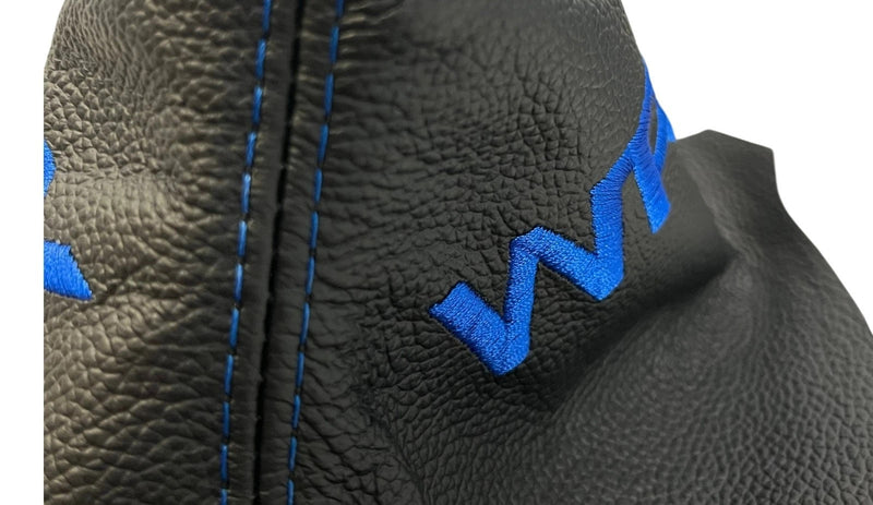 Leather Handbrake & Shift Boot Cover with Embroidery for Subaru Impreza WRX Non STI - Auto Seat Replacement