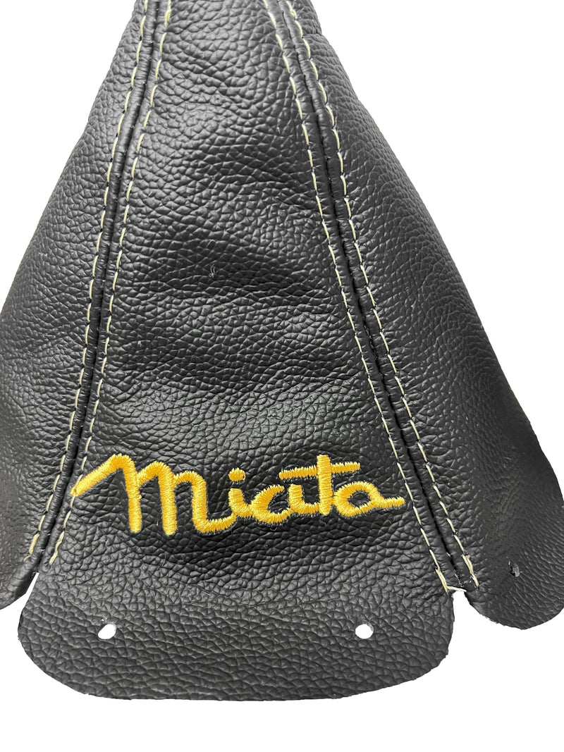 Embroidery Genuine Leather Handbrake & Shift Boot Cover For MZADA MK1 MX-5 1998-2005