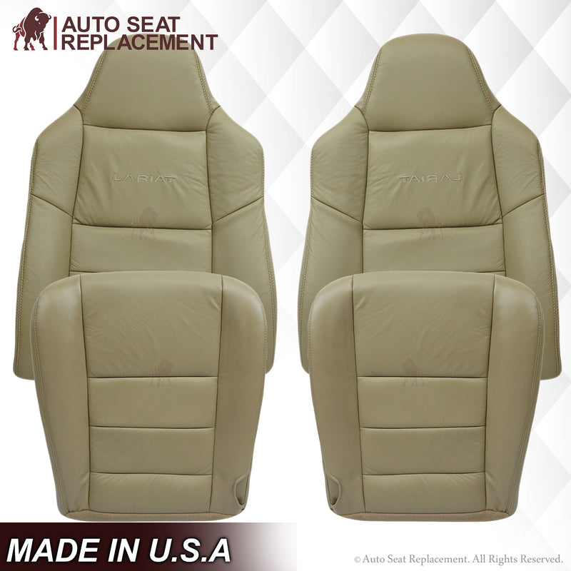 2002-2007 Ford F250 F350 Lariat Seat Cover in Tan: Choose Leather or Vinyl- 2000 2001 2002 2003 2004 2005 2006- Leather- Vinyl- Seat Cover Replacement- Auto Seat Replacement