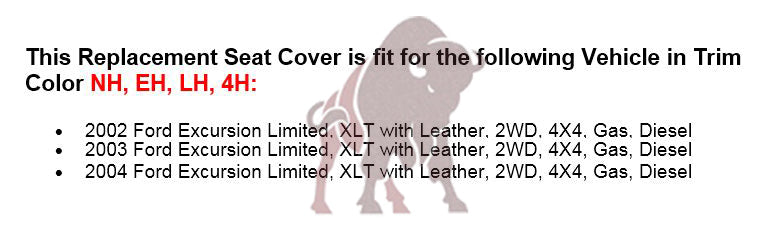 2002-2005 Ford Excursion Limited Seat Cover in Tan: Choose From Variations- 2000 2001 2002 2003 2004 2005 2006- Leather- Vinyl- Seat Cover Replacement- Auto Seat Replacement