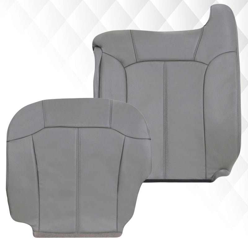 2000-2002 Chevy Tahoe/Suburban Seat Cover in Light Gray: Choose From Variations- 2000 2001 2002 2003 2004 2005 2006- Leather- Vinyl- Seat Cover Replacement- Auto Seat Replacement