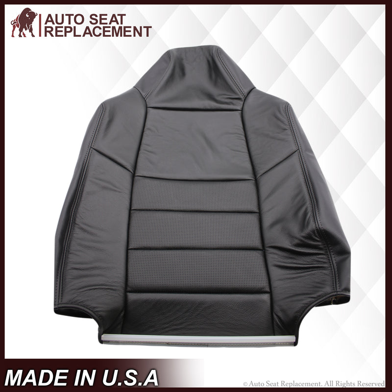 2002-2007 Ford F-250/F-350 Lariat Seat Cover in Black with Perforated Inserts: Choose From Variants- 2000 2001 2002 2003 2004 2005 2006- Leather- Vinyl- Seat Cover Replacement- Auto Seat Replacement