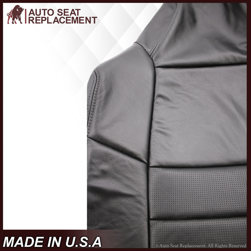 2002-2007 Ford F-250/F-350 Lariat Seat Cover in Black with Perforated Inserts: Choose From Variants- 2000 2001 2002 2003 2004 2005 2006- Leather- Vinyl- Seat Cover Replacement- Auto Seat Replacement