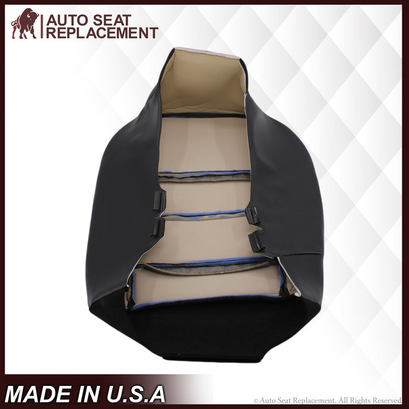 2002-2007 Ford F-250/F-350 Lariat Seat Cover in Black with Perforated Inserts: Choose From Variants- 2000 2001 2002 2003 2004 2005 2006- Leather- Vinyl- Seat Cover Replacement- Auto Seat Replacement