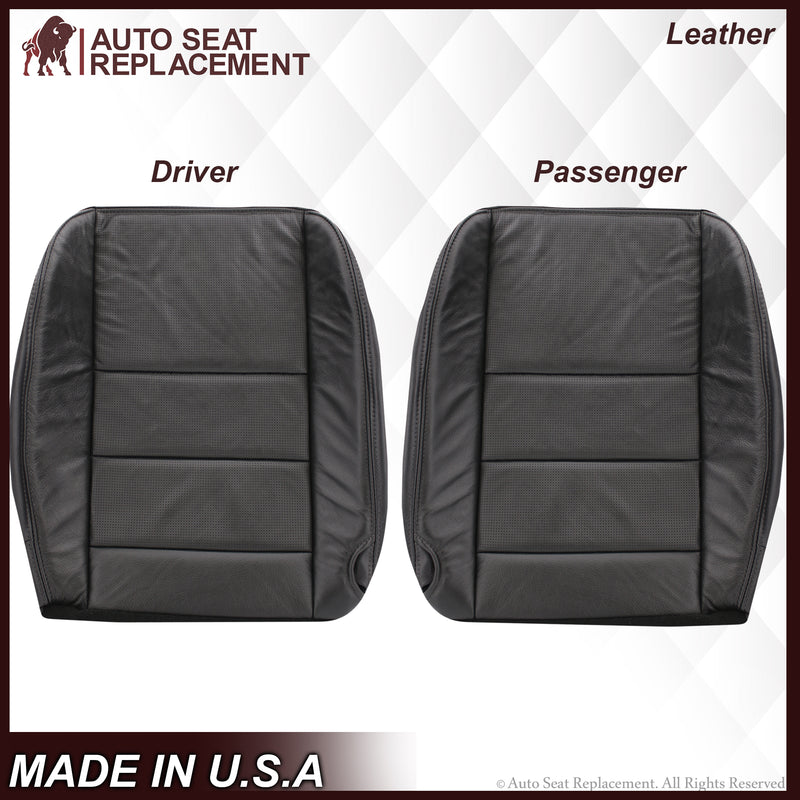 2002-2007 Ford F-250/F-350 Lariat Seat Cover in Black with Perforated Inserts: Choose From Variants- 2000 2001 2002 2003 2004 2005 2006- Leather- Vinyl- Seat Cover Replacement- Auto Seat Replacement