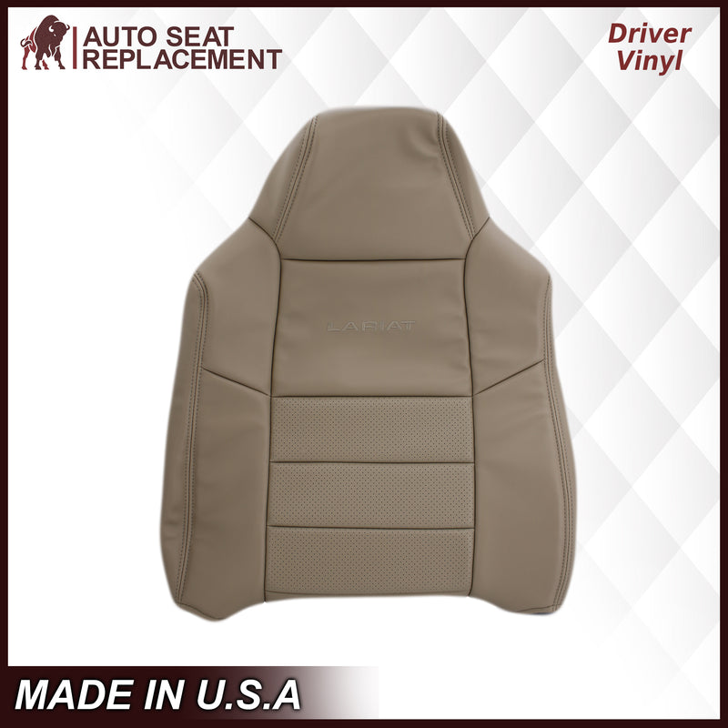2002-2003 Ford F250 F350 Lariat Perforated Seat Cover in Tan: Choose Leather or Vinyl- 2000 2001 2002 2003 2004 2005 2006- Leather- Vinyl- Seat Cover Replacement- Auto Seat Replacement